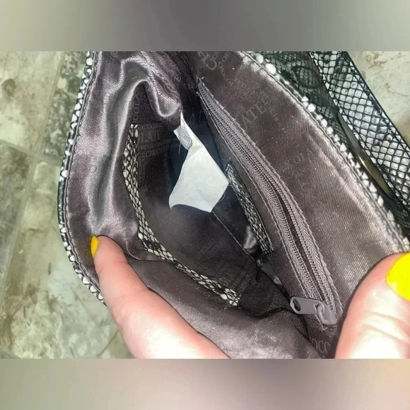 Women’s Black and  Grey Snake Skin Crossbody shoulder bag purse adjustable strap - Picture 8 of 16